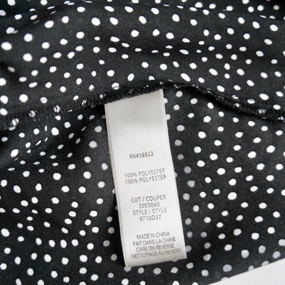 Max Studio Polka Dot Square Neck Black & White Top - Picture 12 of 13